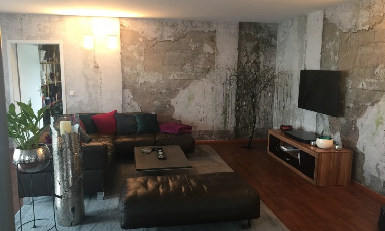 Wohnzimmer neu gestrichen und mit neuer Fototapete - Digitaldruck von Architects papers